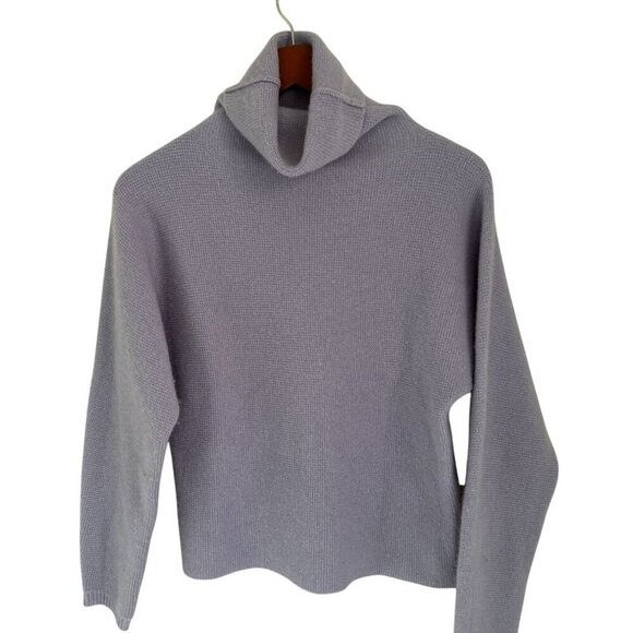 Babaton 100% Cashmere Turtleneck Oversized Light Purple Sweater oft Knit Pullove - Picture 1 of 7